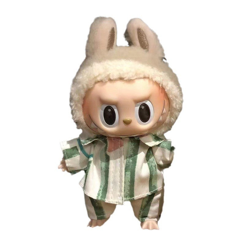 15Cm blind box rabub casual satchel set macaron labubu pendant doll nightdress set cute