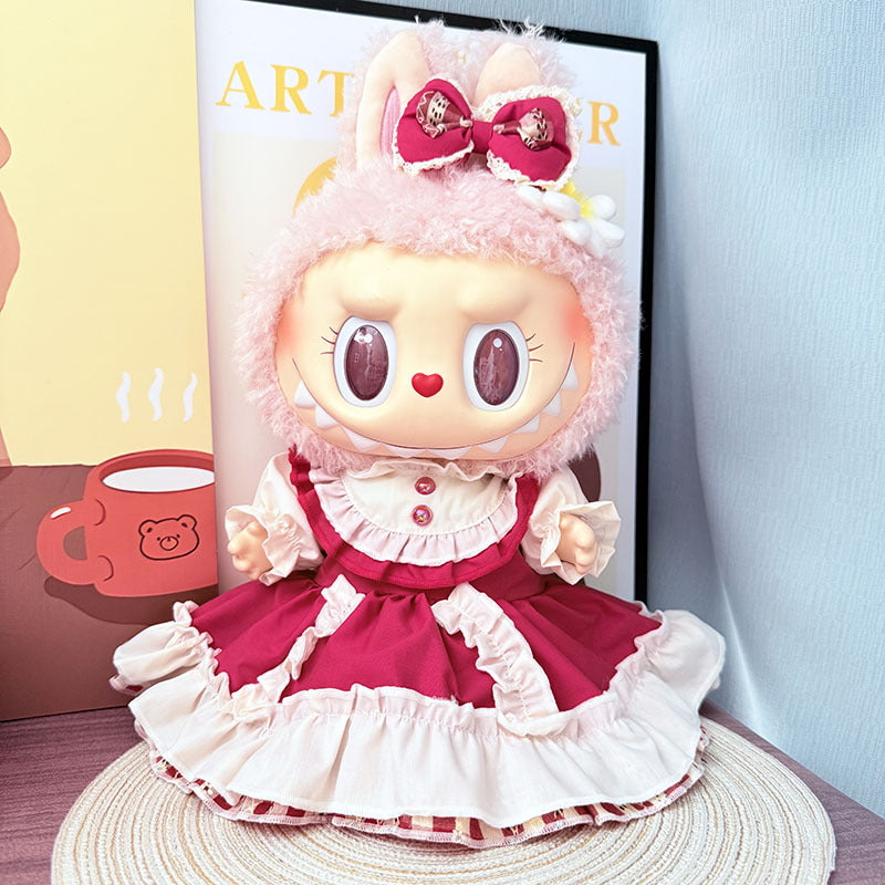 38Cm Labubu vinyl plush doll clothes for Labubu doll clothes Rita princess dress suit women