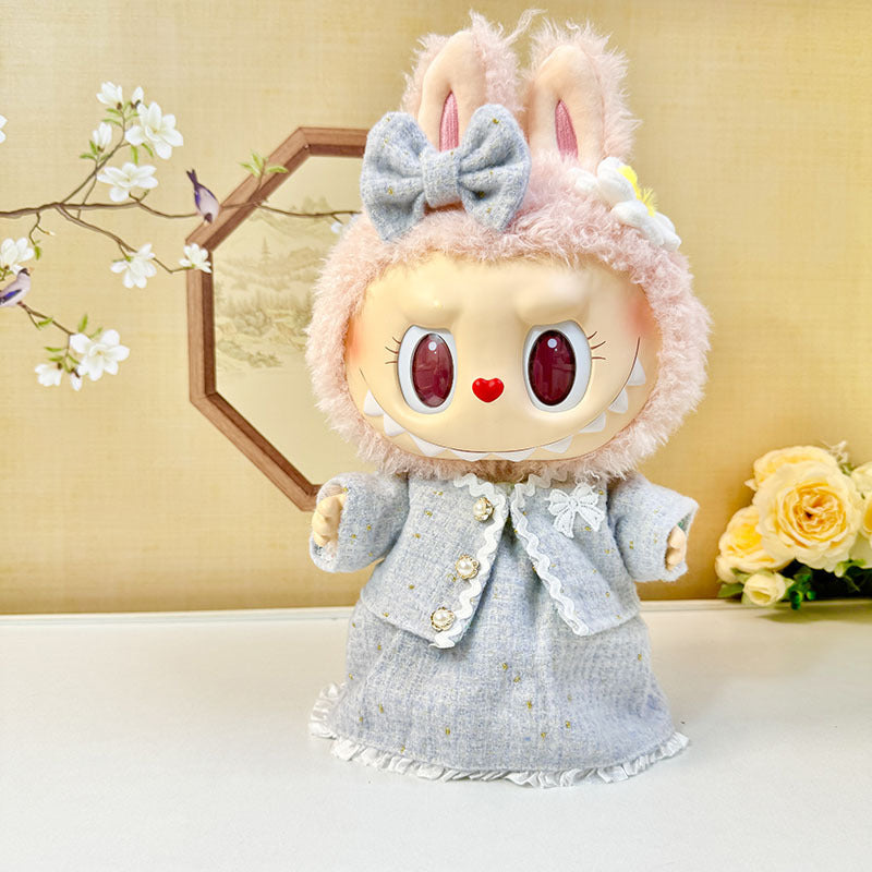 38Cm Labubu plush doll clothes for Labubu doll clothes MOKOKO sweetheart powder fragrant style set