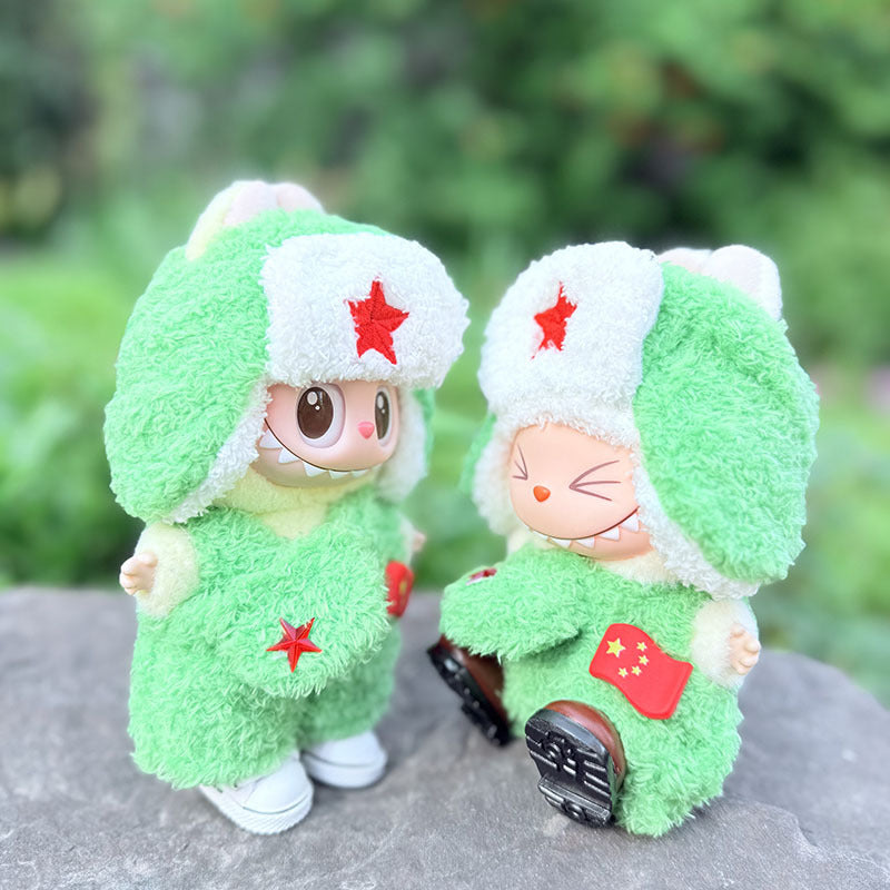 The first, second and third generation keychain Labubu clothes pendant Labubu baby clothes satchel small Lei Feng suit is cute and cute