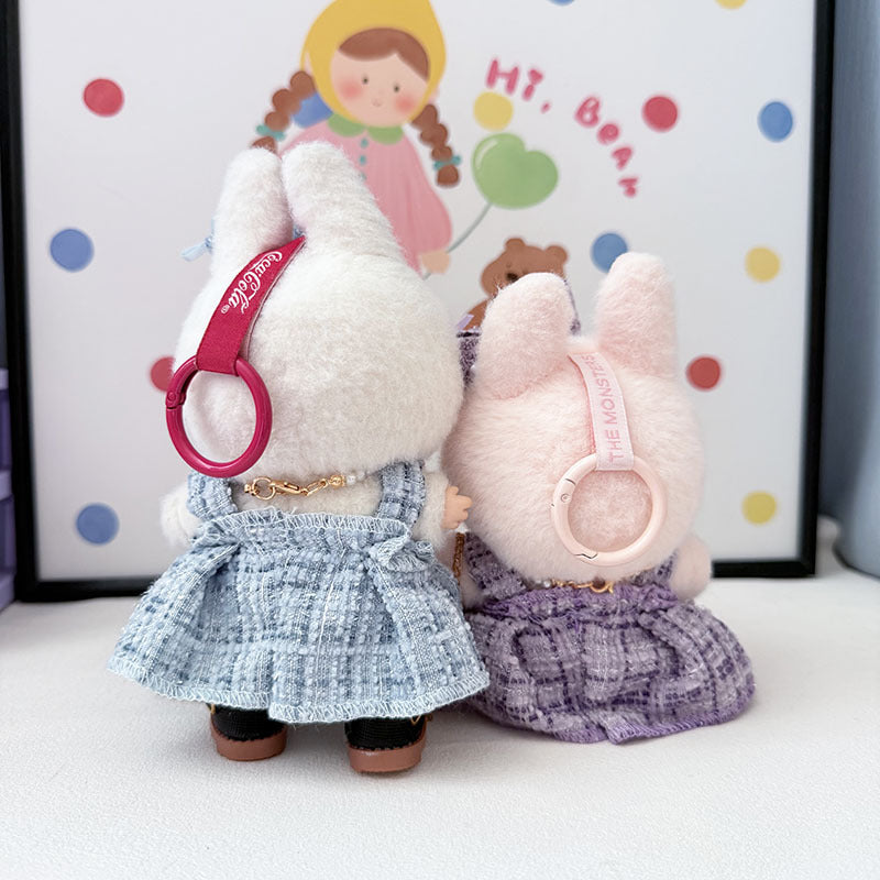 The first, second and third generation keychain Labubu clothes pendant Labubu baby clothes high-end small pendulum fragrant skirt set lady