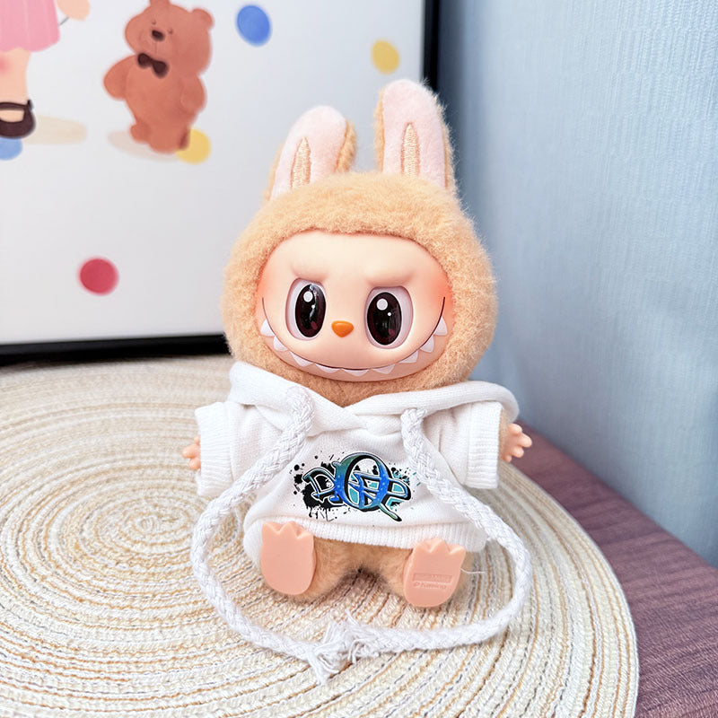 The first, second and third generation keychain Labubu clothes pendant Labubu baby clothes trendy sweater overalls set is cute.