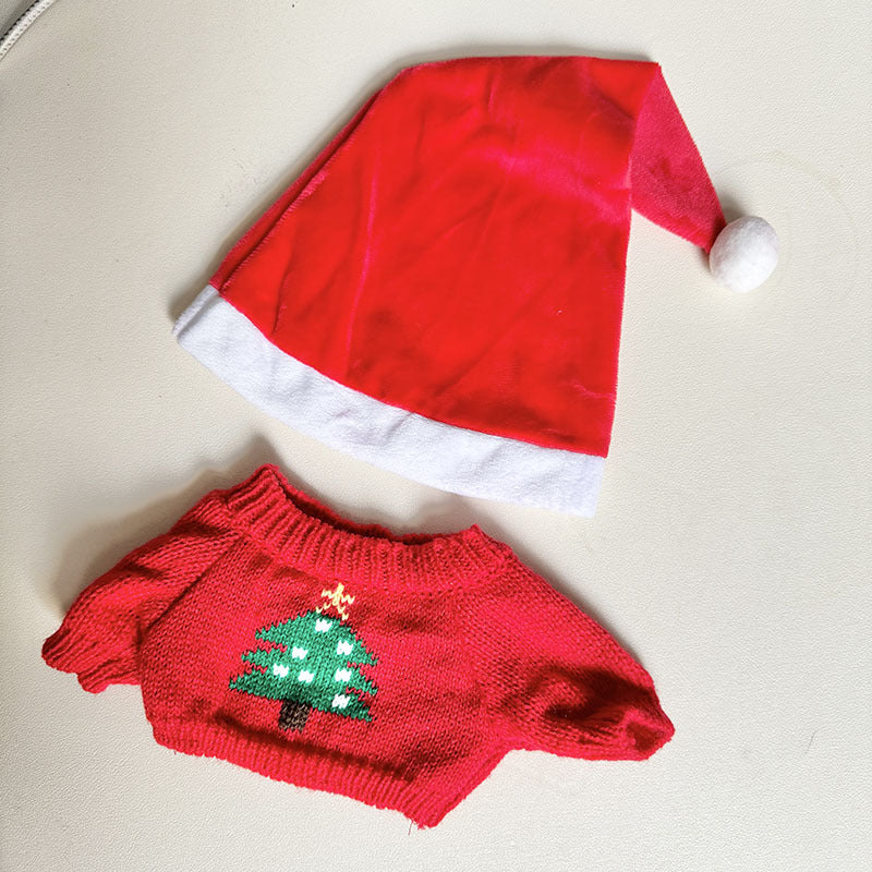 38Cm Labubu plush doll dress for Labubu doll MOKOKO sweetheart Christmas tree sweater set