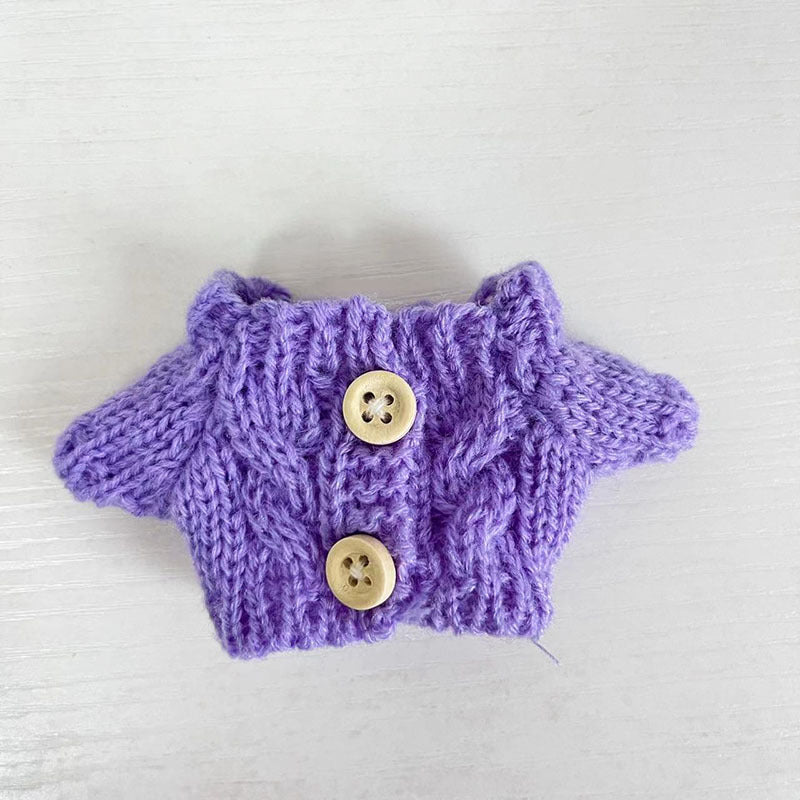 17Cm blind box rabub sweater pants macaron labubu pendant doll knitted sweater new year sweater cute