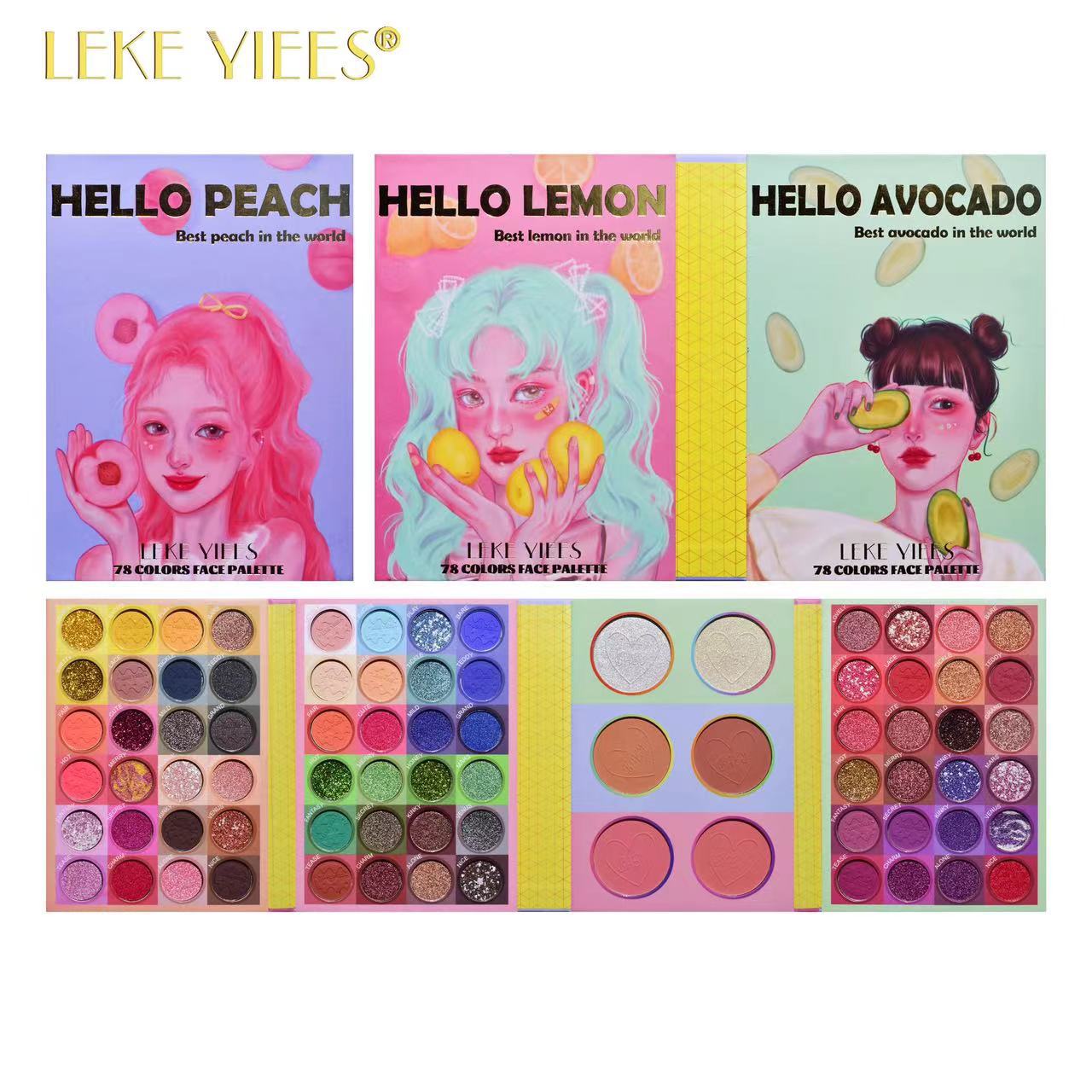 105-Color eyeshadow disc, four-layer folded model, beaded matte eyeshadow-highlight blush integrated disc