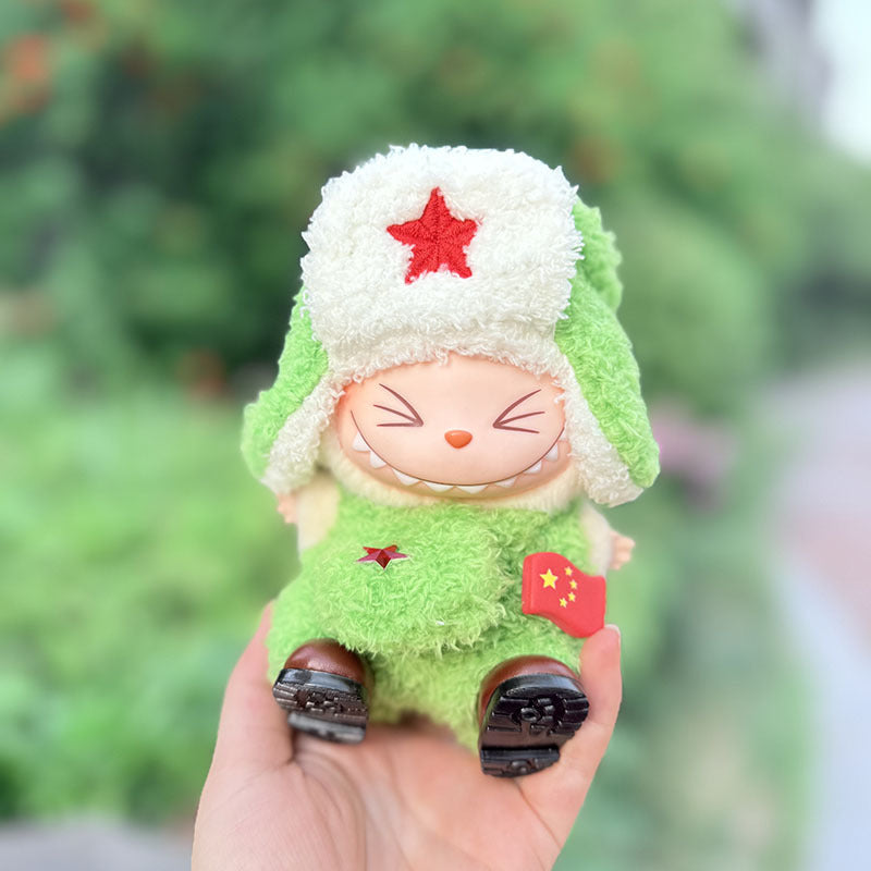 The first, second and third generation keychain Labubu clothes pendant Labubu baby clothes satchel small Lei Feng suit is cute and cute