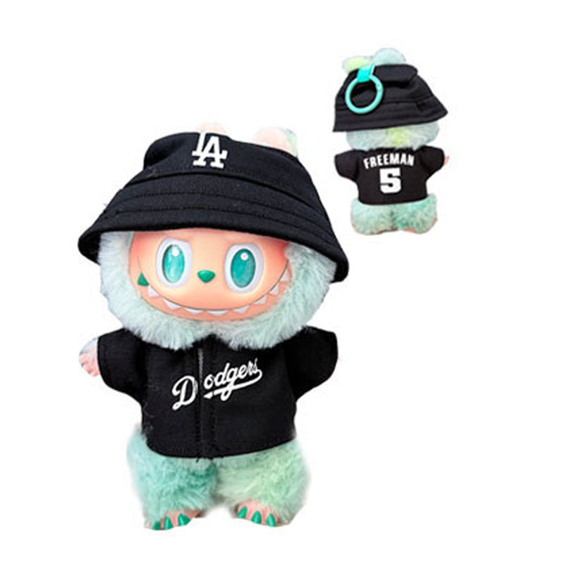 The first, second and third generation Labubu clothes pendant Labubu sitting baby clothes LA baseball sports suit is trendy and cute