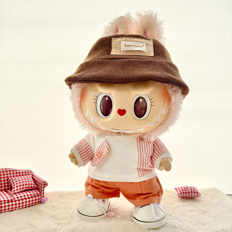 38Cm Labubu plush doll clothes for Labubu sweetheart doll baby clothes casual jacket set cute