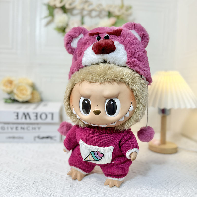 38Cm Labubu vinyl plush doll clothes for Labubu doll clothes summer pipa clothes set cute