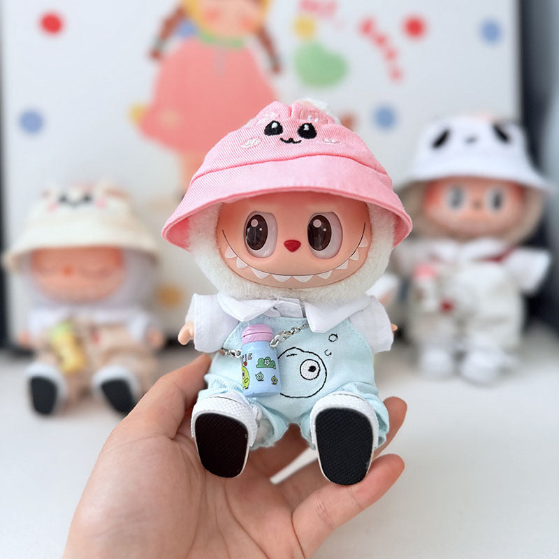First and second generation keychain Labubu clothes pendant Labubu baby clothes cat puppy fish overalls set cute