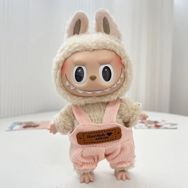 17Cm blind box rabub for stylish zipper shirt cool zipper sweater labubu pendant clothes cute