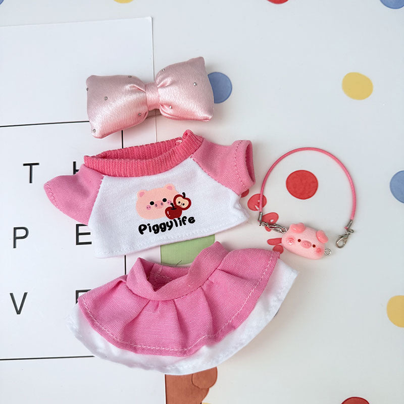 The first, second and third generation keychain Labubu clothes pendant Labubu baby clothes apple piggy dress set is cute