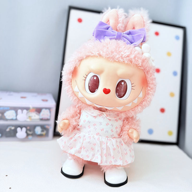 38Cm Labubu plush doll dress for Labubu doll dress MOKOKO sweet heart dress