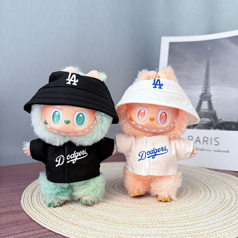 The first, second and third generation Labubu clothes pendant Labubu sitting baby clothes LA baseball sports suit is trendy and cute