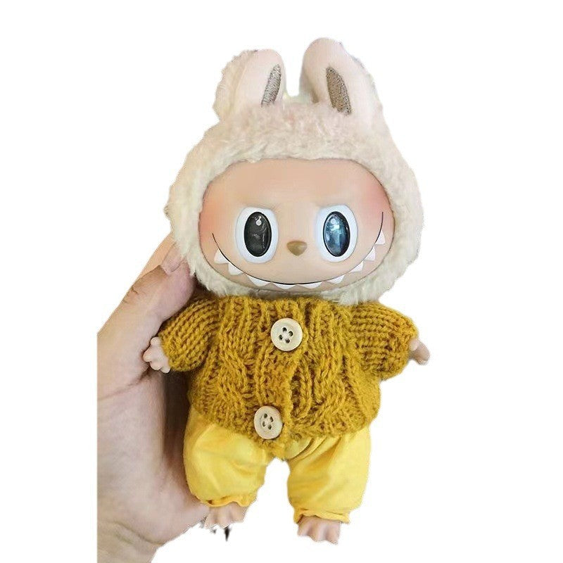 15Cm blind box rabub casual satchel set macaron labubu pendant doll nightdress set cute