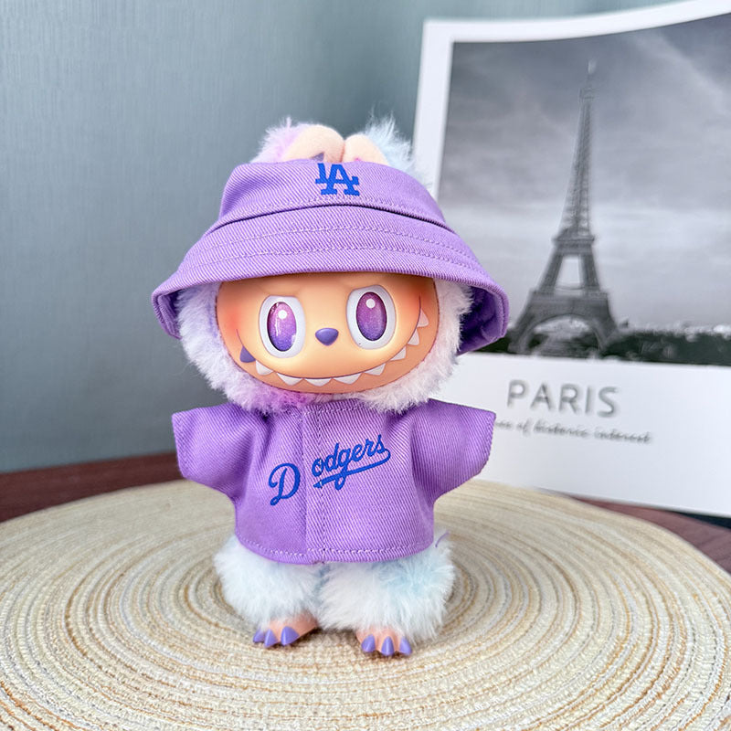 The first, second and third generation Labubu clothes pendant Labubu sitting baby clothes LA baseball sports suit is trendy and cute