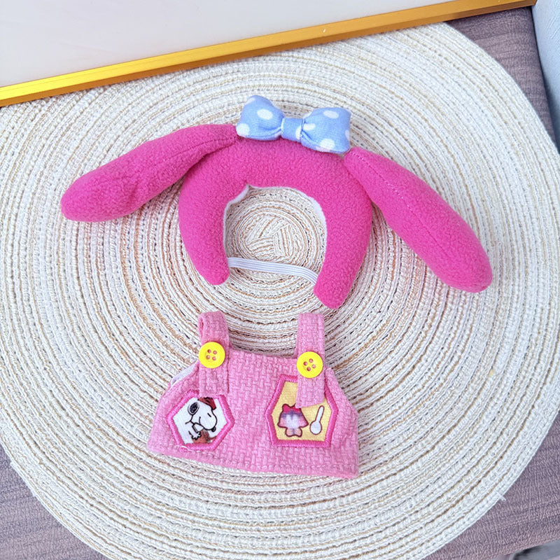 The first, second and third generation Labubu clothes pendant Labubu sitting party baby clothes big ears pink princess suit is cute