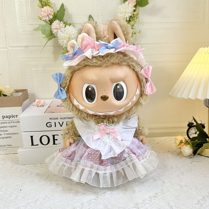 38Cm Labubu vinyl plush doll clothes for Labubu doll clothes summer pipa clothes set cute