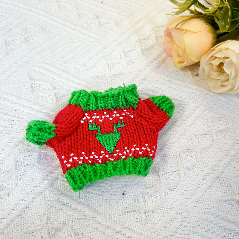 17Cm blind box rabub sweater pants macaron labubu pendant doll knitted sweater new year sweater cute