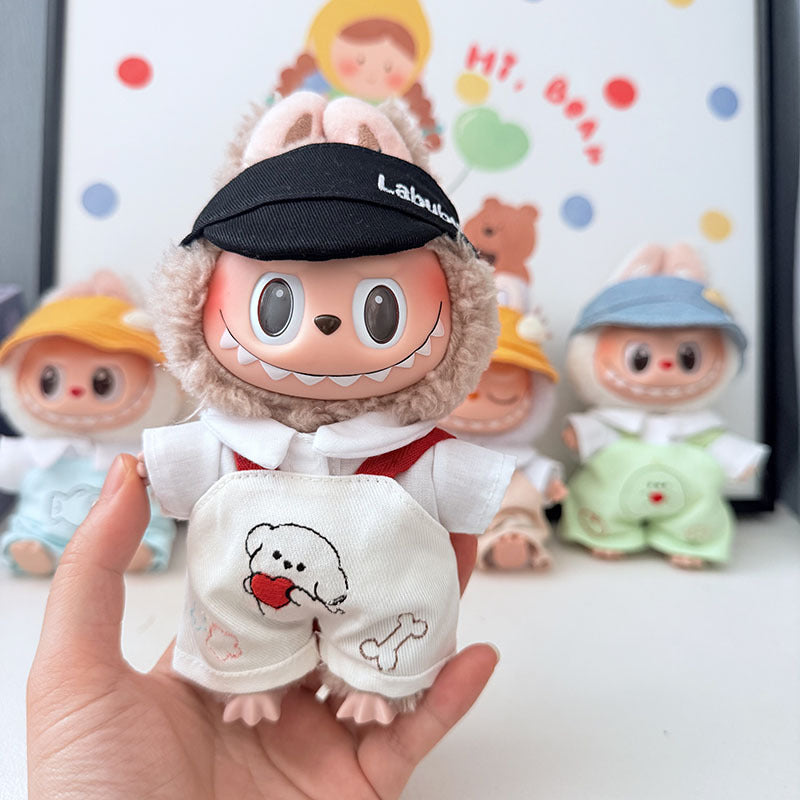 First and second generation keychain Labubu clothes pendant Labubu baby clothes cat puppy fish overalls set cute