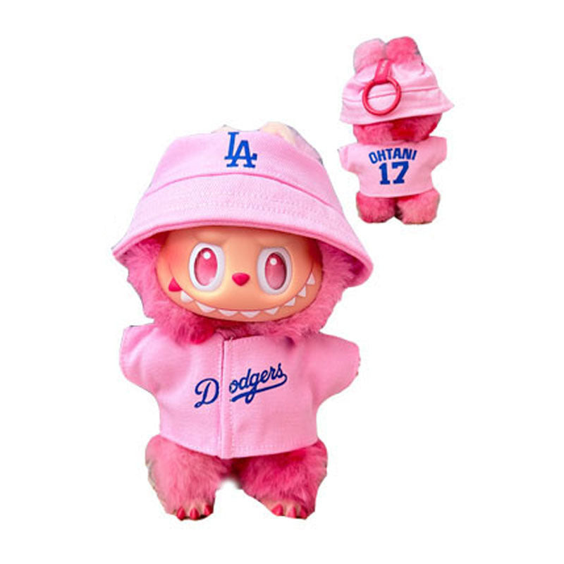 The first, second and third generation Labubu clothes pendant Labubu sitting baby clothes LA baseball sports suit is trendy and cute