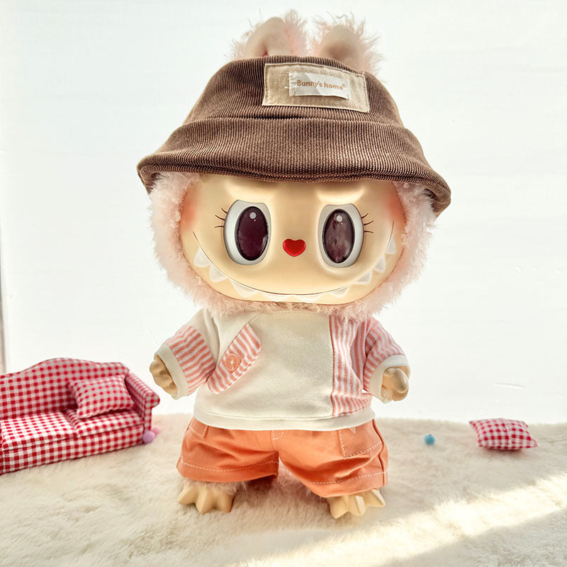 38Cm Labubu plush doll clothes for Labubu sweetheart doll baby clothes casual jacket set cute