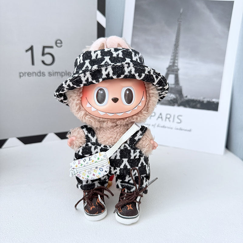 The first, second and third generation Labubu clothes pendant Labubu sitting baby clothes NY overalls sports suit is trendy and cute