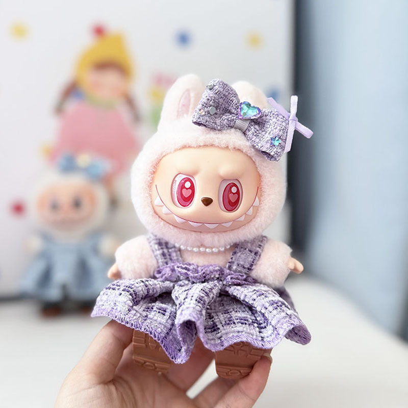 The first, second and third generation keychain Labubu clothes pendant Labubu baby clothes high-end small pendulum fragrant skirt set lady