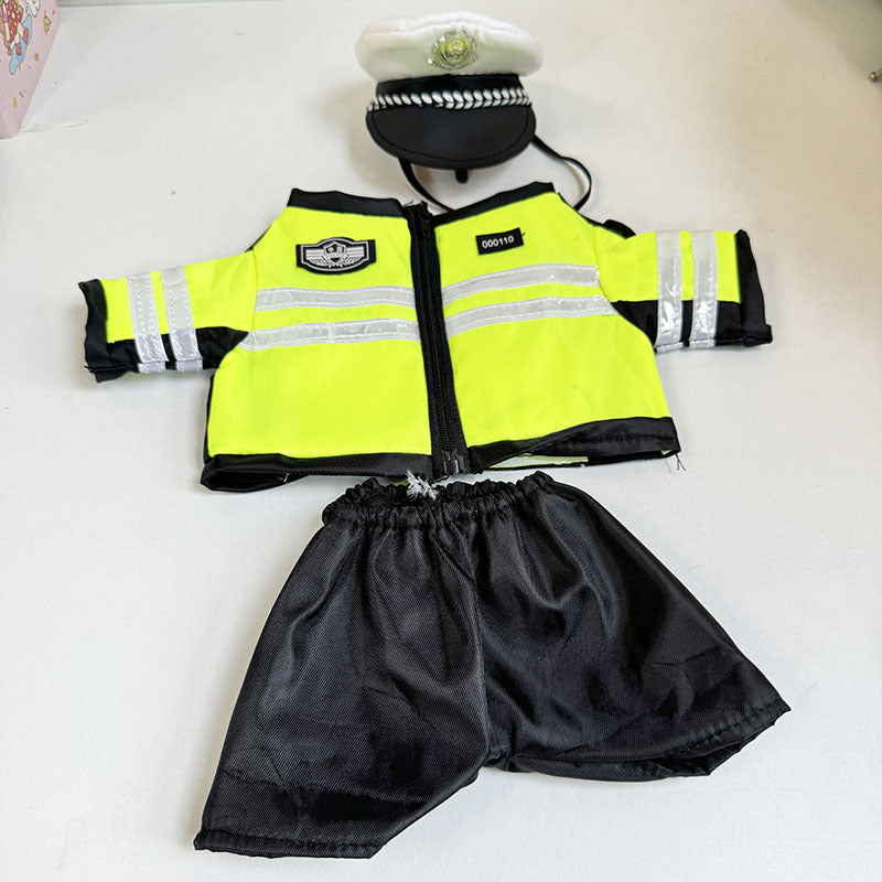38Cm Labubu plush doll clothes for Labubu doll clothes Traffic uniform suit Cool handsome cute