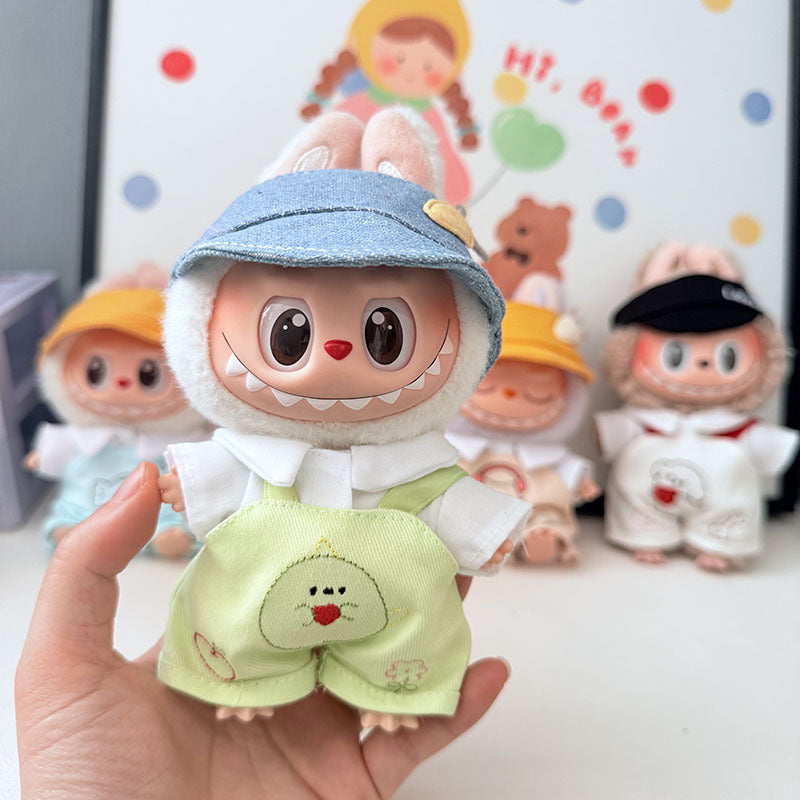 First and second generation keychain Labubu clothes pendant Labubu baby clothes cat puppy fish overalls set cute