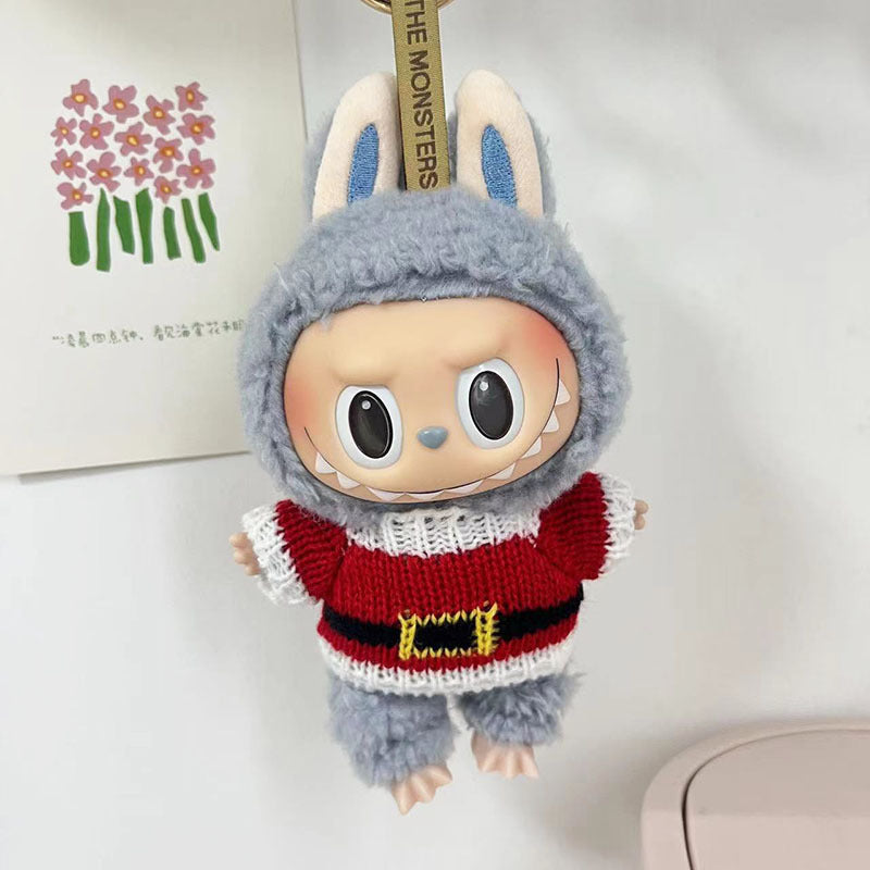 15Cm blind box rabub casual satchel set macaron labubu pendant doll nightdress set cute