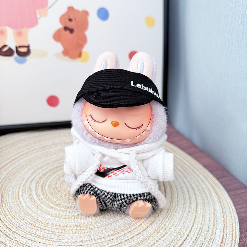 The first, second and third generation keychain Labubu clothes pendant Labubu baby clothes trendy hooded sweater set is cute.