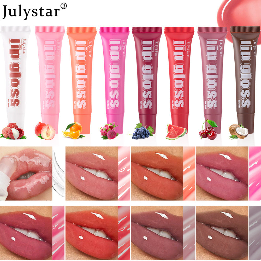 Julystar Popular Lip Moisturizing Fruit Lip Gloss 4 Pcs Set Lip Glaze Moisturizing Hydrating Lip Oil Makeup