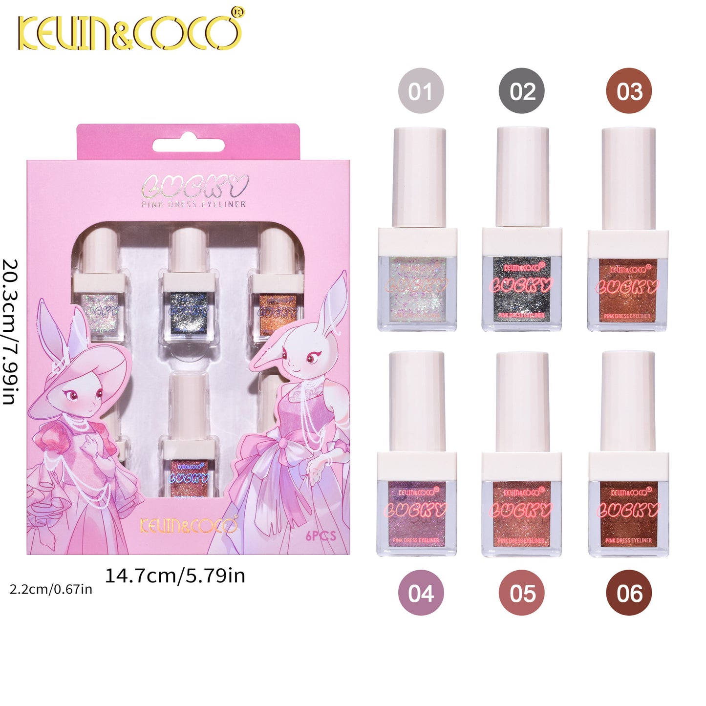 KEVIN & COCO 6 Pack Dress Rabbit Eyeliner