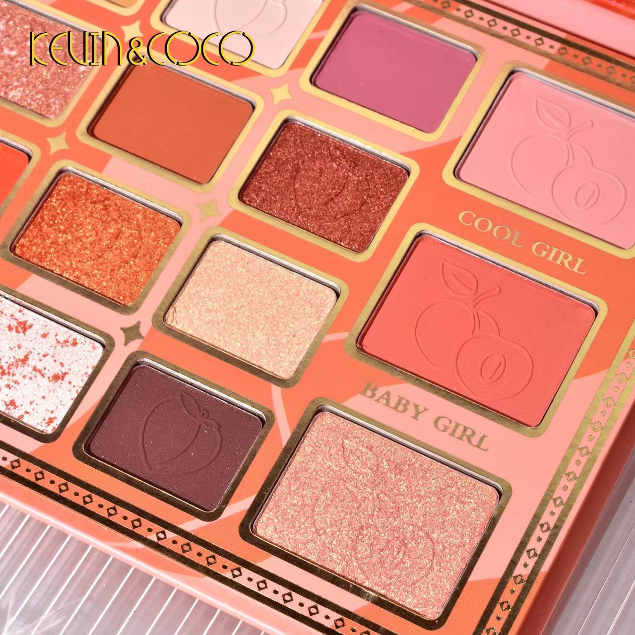 KEVIN & COCO 19-color peach eyeshadow, earth bead matte eyeshadow