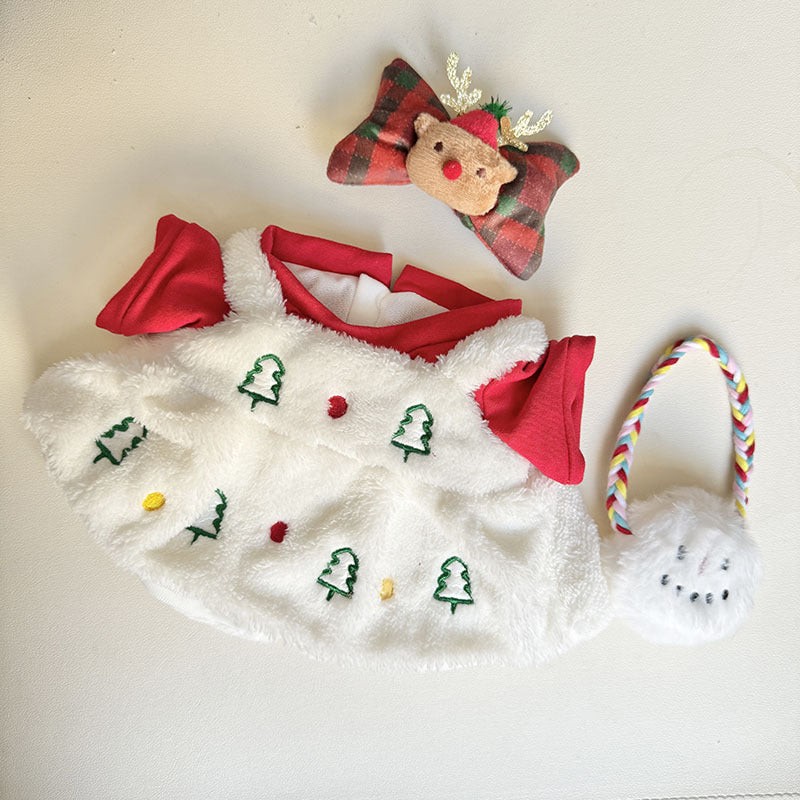 38Cm Labubu plush doll dress for Labubu doll MOKOKO satchel Christmas tree white dress set