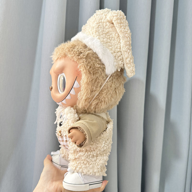 38Cm Labubu plush doll clothes for vinyl Labubu doll clothes Qian Duoduo suit is cute