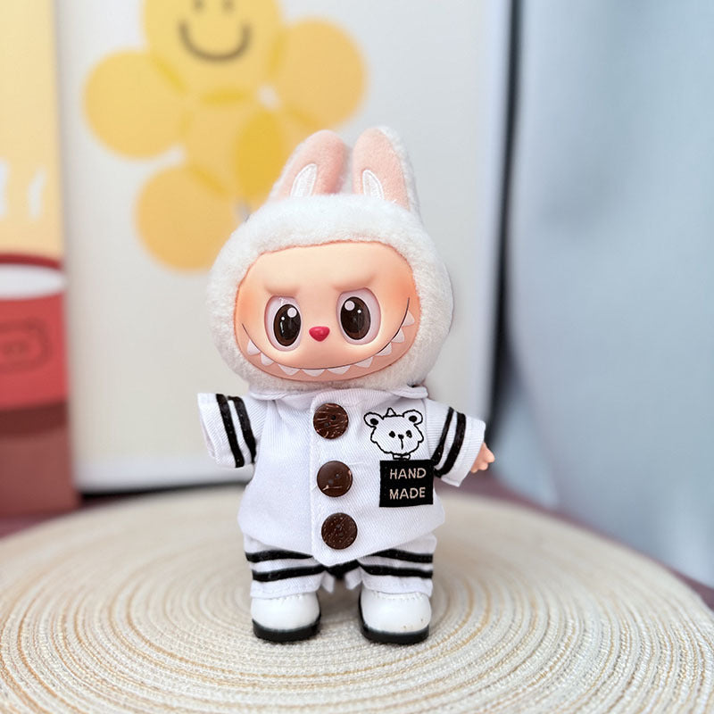 The first, second and third generation Labubu clothes pendant Labubu sitting party baby clothes starlight pearl skirt set is cute and cute
