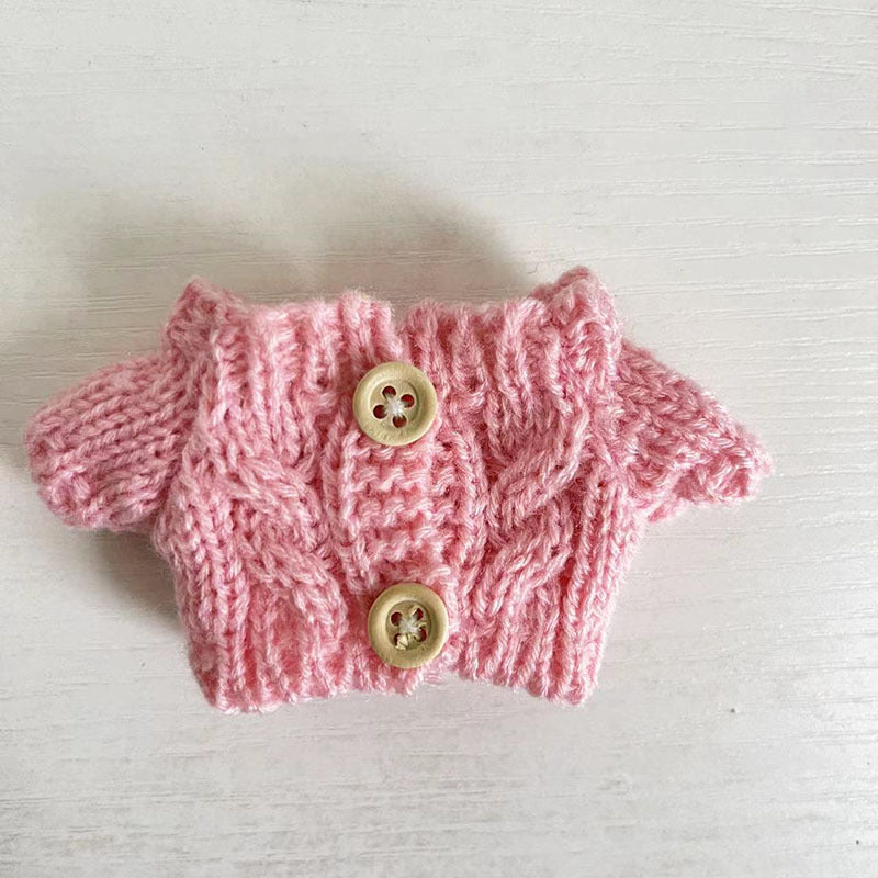 17Cm blind box rabub sweater pants macaron labubu pendant doll knitted sweater new year sweater cute