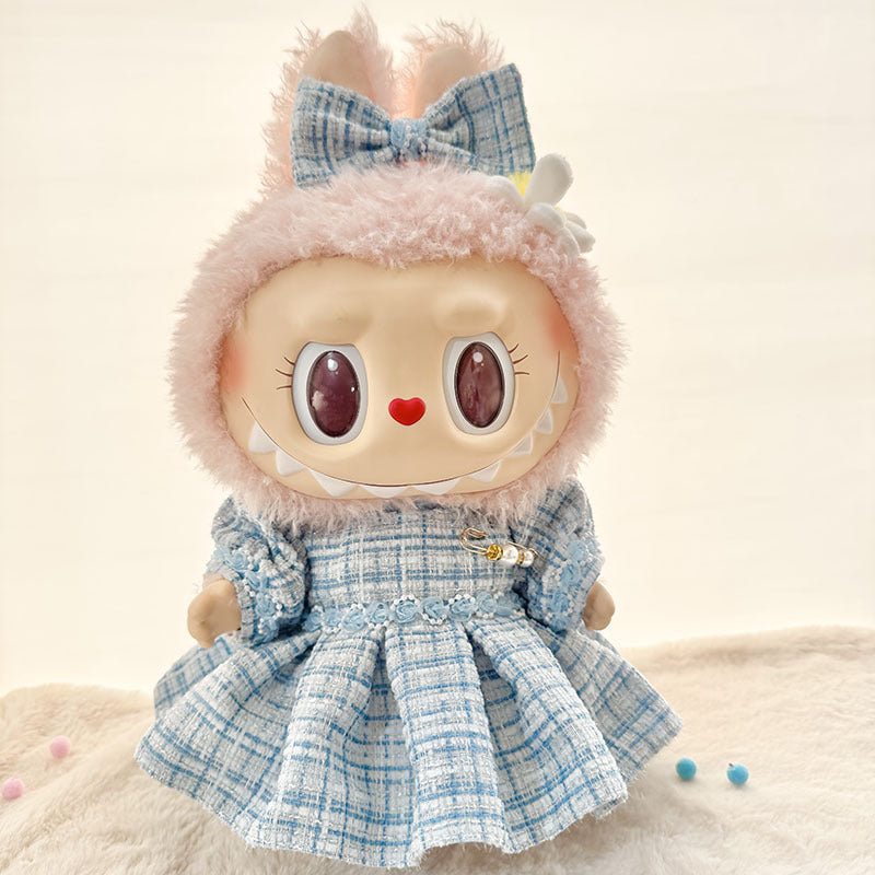 38Cm Labubu plush doll clothes for Labubu sweetheart doll baby clothes pearl small fragrant skirt set