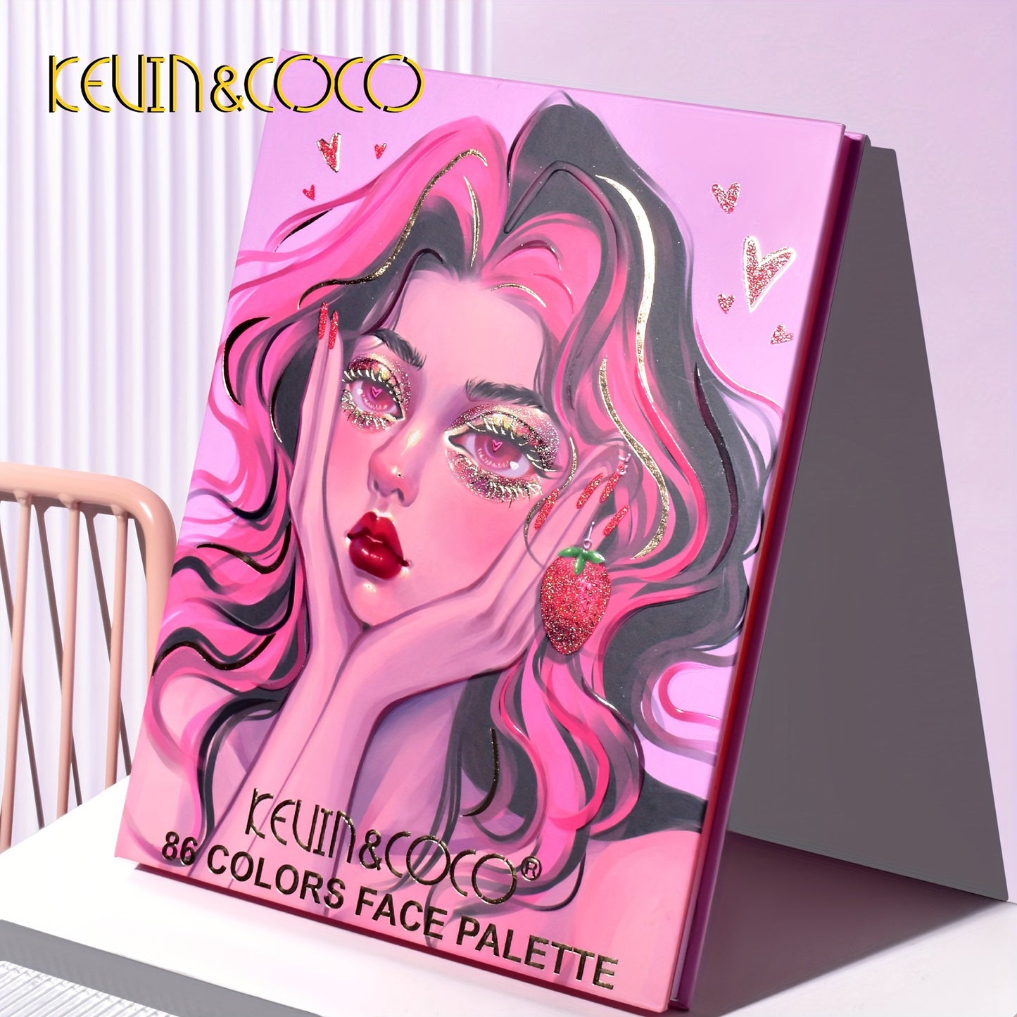 KEVIN & COCO 86 color eyeshadow disc, bead matte earth color eyeshadow, fine flash to brighten the highlight