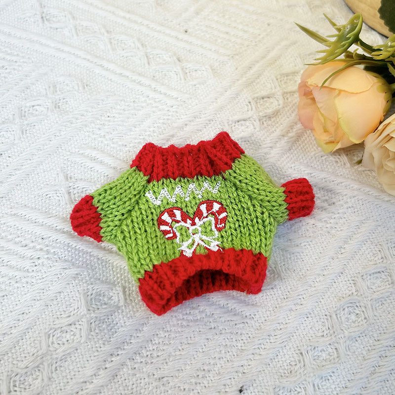 17Cm blind box rabub sweater pants macaron labubu pendant doll knitted sweater new year sweater cute