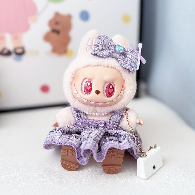 The first, second and third generation keychain Labubu clothes pendant Labubu baby clothes high-end small pendulum fragrant skirt set lady