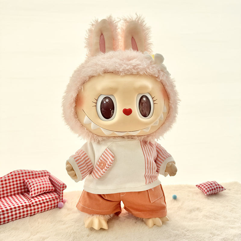 38Cm Labubu plush doll clothes for Labubu sweetheart doll baby clothes casual jacket set cute