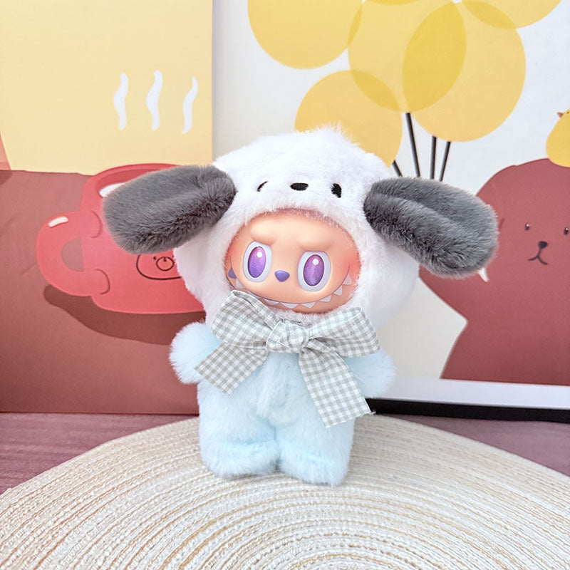 The first, second and third generation keychain Labubu clothes pendant Labubu baby Yipaqia dog small animal tote bag is cute.