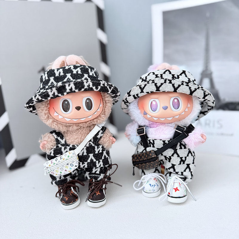 The first, second and third generation Labubu clothes pendant Labubu sitting baby clothes NY overalls sports suit is trendy and cute