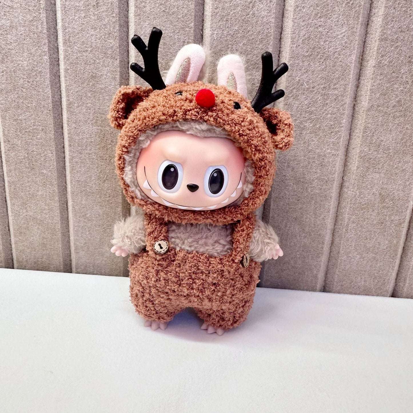17Cm blind box Labubu cloth for pure handmade series little dinosaur onesie set labubu pendant Christmas outfit