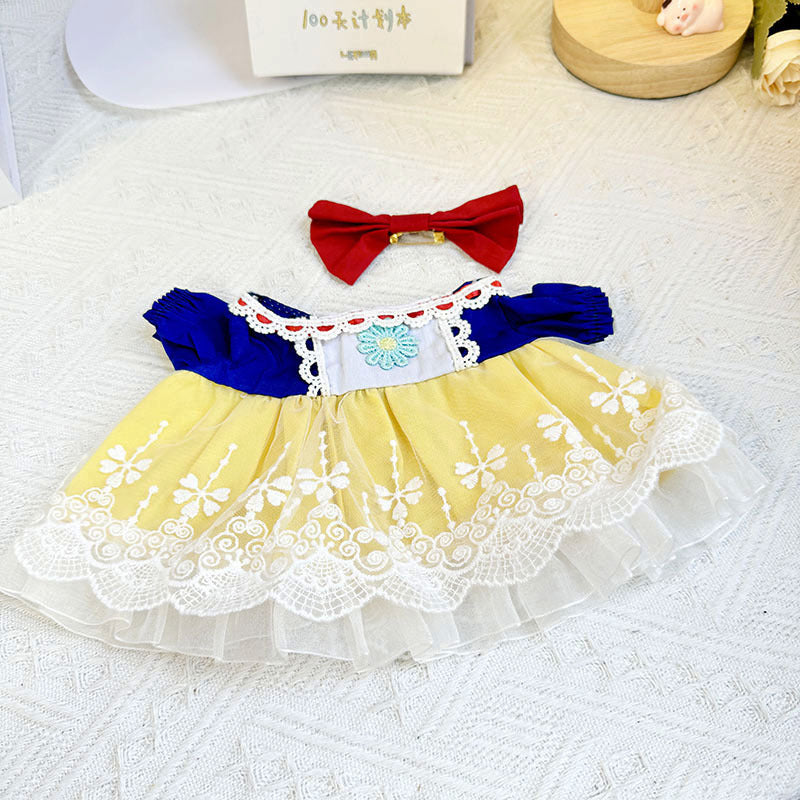 38Cm Labubu vinyl plush doll clothes for Labubu doll clothes Snow White dress JK suit