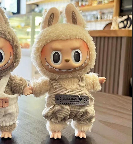 17Cm blind box rabub for stylish zipper shirt cool zipper sweater labubu pendant clothes cute
