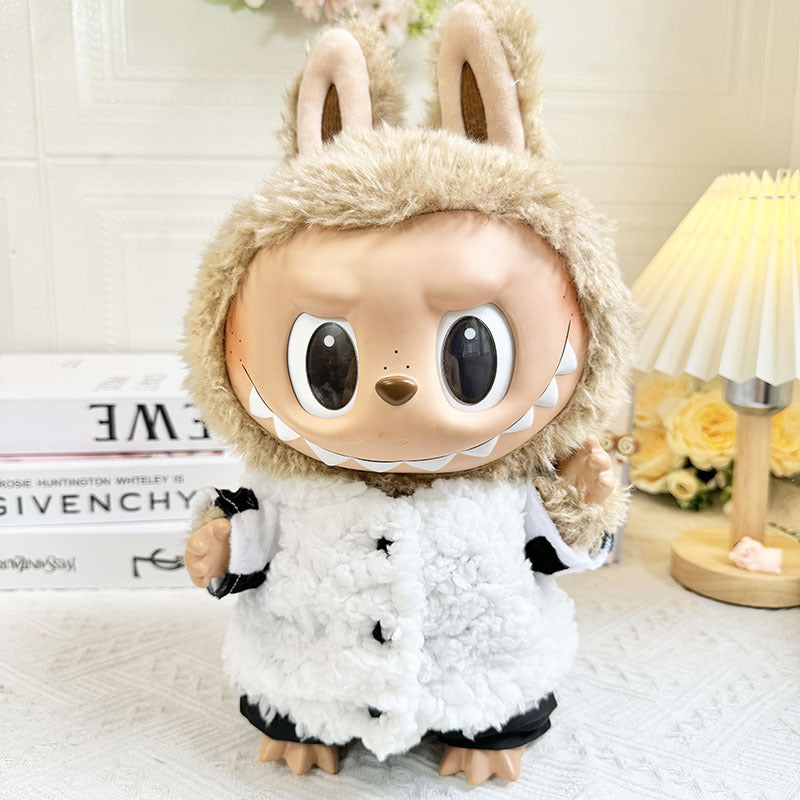 38Cm Labubu vinyl plush doll clothes for Labubu doll clothes cow coat blue bear sweater